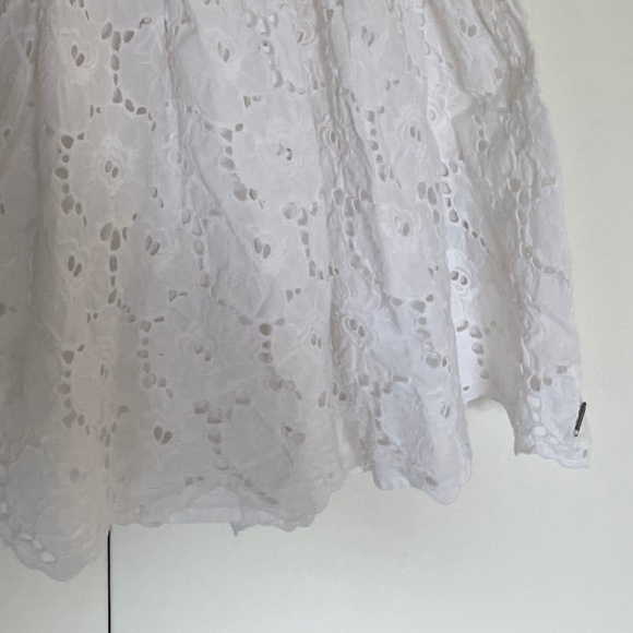 Vintage Abercrombie White Eyelet Strapless Dress Size L Juniors Size XS-S Women - Picture 11 of 11
